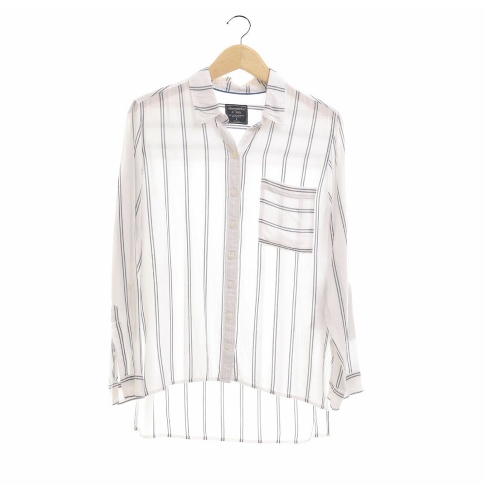 Abercrombie & Fitch gray and white stripes shirt women’s XS